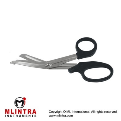 Universal Bandage Scissor Plastic Handle - Blue Stainless Steel, 14.5 cm - 5 3/4" 